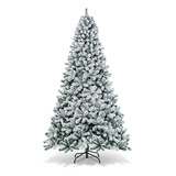 Árbol Navideño Artificial Goplus 9ft, Nevado Y Con Soporte M