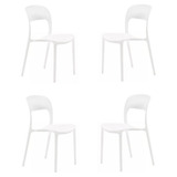 Set X4 Silla Plastica Oslo Blanco Comedor Cocina Impacto