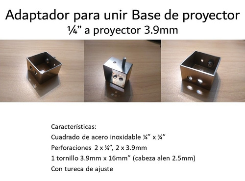 Adaptador Para Unir Base De Proyector ¼ A Proyector 3.9mm