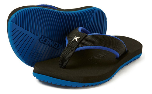 Sandalia/chinelo Kenner Original Juvenil Cushy Preto/azul