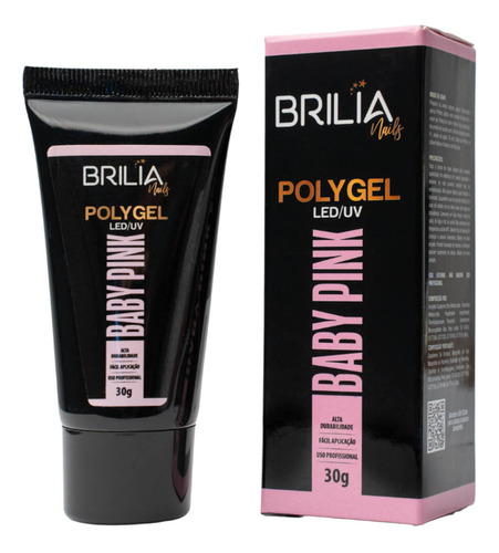 Brilia Polygel Baby Pink 30g Cor Rosa