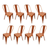 Kit 8 Cadeiras De Jantar Tolix Design Industrial Pintura Top
