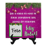 Quadro Em Azulejo Personalizado Feliz Natal Presente Foto