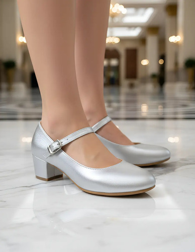 Zapatillas Tacones Niña Vestir Fiesta Jakuna 21150 Plata