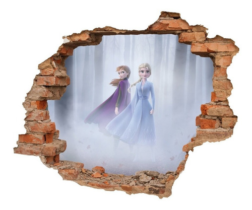 Decoracion Infantil Frozen Princesa Elsa Muro Roto 65x55cm