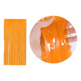 1 Cortina De 1x2mts Color Naranja Neón Ideal Para Fiestas 