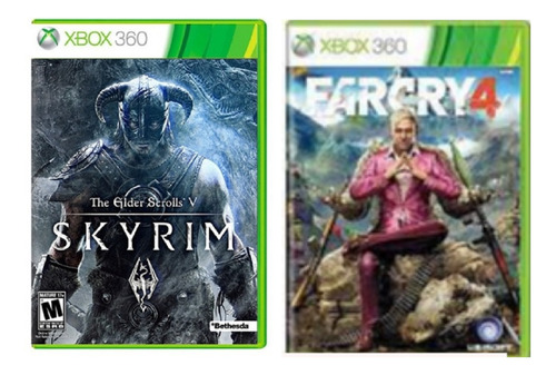 Skyrim E Farcry4 Kit Para Xbox360 Mídia Física Em Dvd