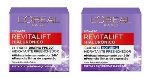 Kit Loreal Revitalift Hialurônico Antirrugas Diurno+noturno Momento De Aplicação Dia/noite Tipo De Pele Todo Tipo De Pele