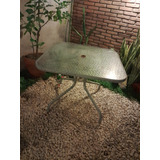 Mesa De Jardín Tapa De Vidrio