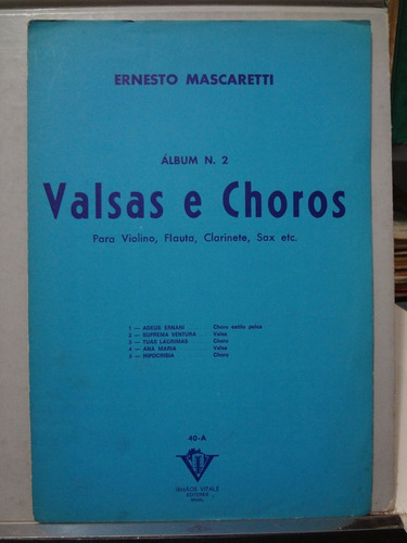 Partitura Clarinete  Sax Valsas E Choros Nº 2  Mascaretti