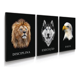 Quadro Decorativo Leão Aguia Lobo Grande Escritório Moderno