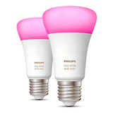 Philips Hue Lampara Led Rgb E27 Color 9w 1100 Lm Pack X2