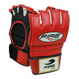 Guantes Mma Training Todo 100% Piel Fire Sports Rojo/negro