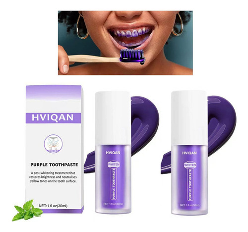 2 Peças De Branqueador De Dentes Roxo, Creme Dental Corre