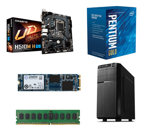 Kit Actualización Intel Pentium G6400 H510 4gb 250gb Gab. Kt