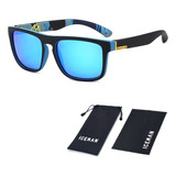 Óculos De Sol Masculino Polarizado Surfista Uv400 Iceman 765 Cor Azul Desenho Abstrato