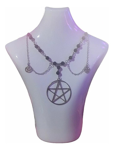 Collar Deluxe Penta Pentagrama Pentagono Goth Dark Aesthetic