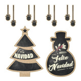 Decoración Navidad Hombre De Nieve Y Arbol Vinil Removible