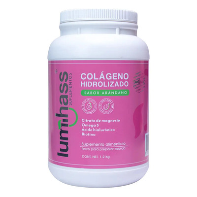 Colágeno Hidrolizado Lumihass Sabor Arándano 1.2 Kg I 48 Porciones I Adicionado Con Omega 3 +Aguacate +Magnesio +Acido Hialurónico +Biotina +Vitamina C I Piel, Cabello, Uñas y Articulaciones | Meses sin interés