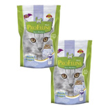 2 Pacotes De Areia Sílica Micro Cristais Pro Feline 1,4kg