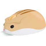 Mouse Inalámbrico 2.4g Silencioso Con Forma Hámster Amarillo