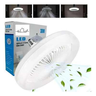 Lampara Ventilador Techo Led Multifuncion Con Control E27 Cantidad De Aspas 5 Estructura Blanco Aspas Blanco Diámetro 25 Cm Frecuencia 50\u002F60hz Material De Las Aspas Plástico | Meses sin interés