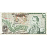Colombia 5 Pesos Oro 1 Enero 1980