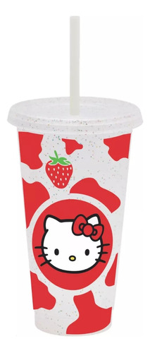 Vaso Tipo Starbucks Reusable De Kitty Fresita