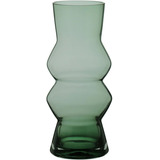 Vaso Decorativo Enfeite Sala Arranjo 30x13x13cm Vidro Verde