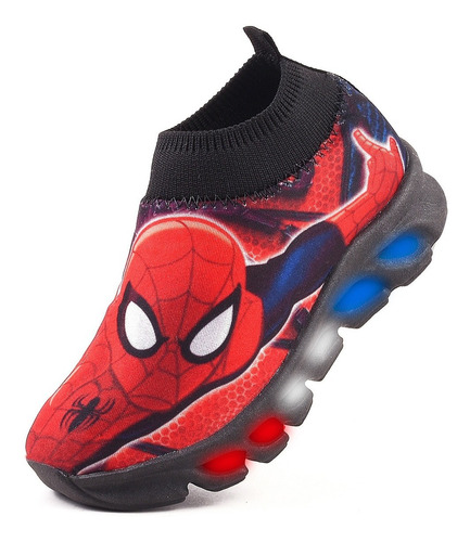 Sapato Led Infantil Homem Aranha Menino Lançamento Barato