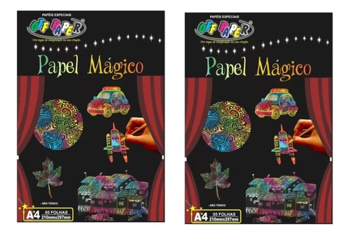 Papel Mágico Magic Paper Colorir Terapia 10 Folhas 2 Bastão