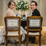 2 Placas, Cadeira Dos Noivos Par Perfeito/recém Casados