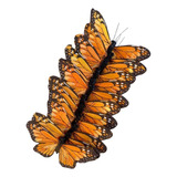Paquete De 12 Mariposas Monarcas De Plumas Naturales 13 Cms