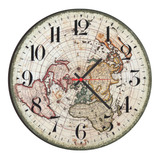 Relógio De Parede Rústico Vintage Mapa Antigo 40cm - 04