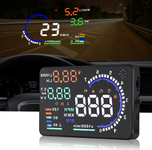 Velocímetro Projetor Para Parabrisa Carro Hud Cabo Obd2 A8