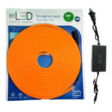 Tira De Led Neon Flexible 5m 12v Incluye Fuente 12v 3 Amp Color De La Luz Naranja