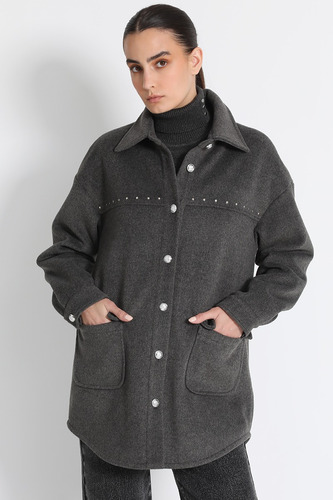 Chaqueta Tipo Sobrecamisa Muflón Gris Liola