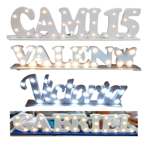 Nombre Luminoso 3 A 5 Letras Adorno Candy Bar 20cm De Alto