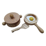 Juego Set Ollas Ollitas Infantil Comida Cocina Madera Niños