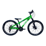 Mountain Bike Vikingx Tuff 25 Aro 26 13  21v Freios De Disco Mecânico Câmbios Shimano Tourney Tz31 Cor Verde-néon