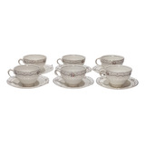 Antiguas 6 Tazas De Té De Porcelana Inglesa  Bellas Flores