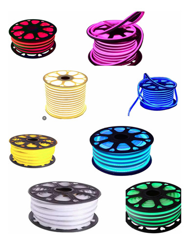 Manguera Luces Neon Led Flexible Bobina 50 Mts Colores 12v