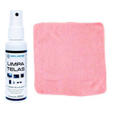 Kit Limpa Telas Clean 60ml Com Pano Microfibra Rosa