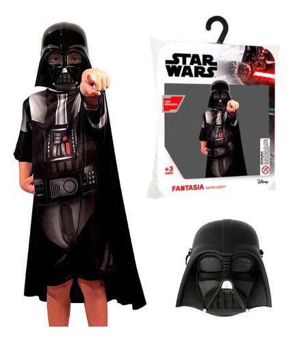 Fantasia Darth Vader Infantil Original Star Wars Com Máscara