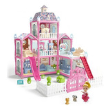 Casa De Muñecas Infantil Mascotas Y Muebles 191pcs 55x48x43