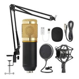 Microfone Bm-800 Condensador Unidirecional Preto/dourado