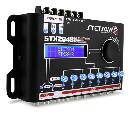 Processador De Audio Stetsom Stx2848 2 Canais 8 Saídas