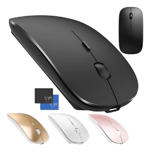 Mouse Óptico Recarregável  Sem Fio 4 Botôes Slim Wireless