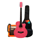 Guitarra Sunset Electroacústica Fk40  + Funda + Amplificador