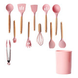 Jogo De Cozinha Silicone 12 Pçs Espatula Colher Pegador